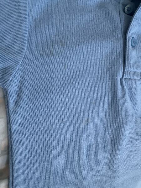 Tomato stain on washed polo