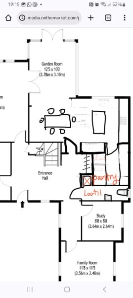 Remove wall that divides kitchen/utility for bigger kitchen