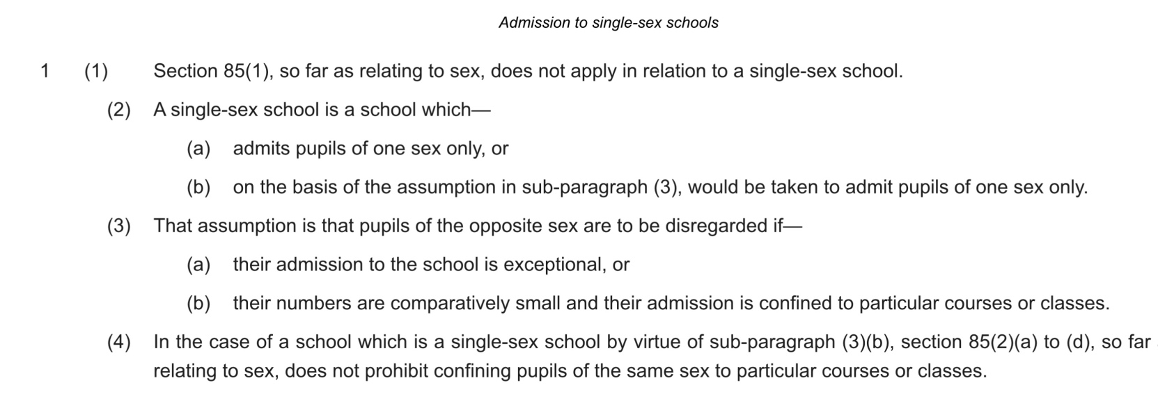 All girls' school - safeguarding and boys issue