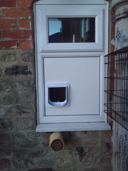 Cat flap for double glazed UVPC window