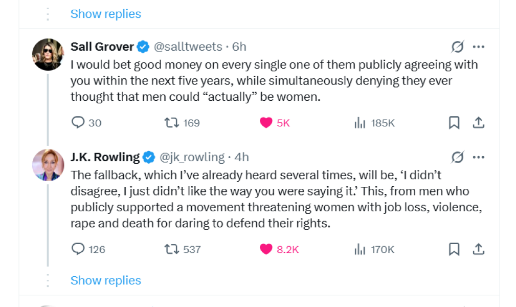 JKR asking similar questions to what I have been asking for years on here.
