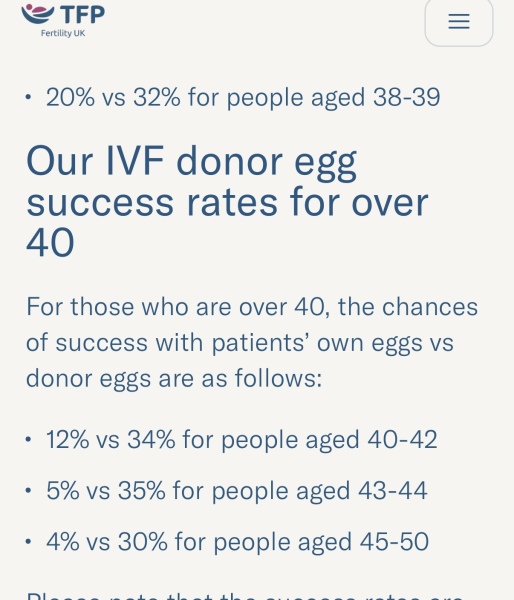To ask opinions on IVF at 53