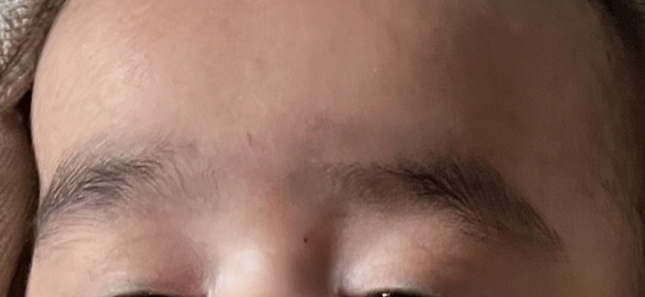 Baby big eyebrows