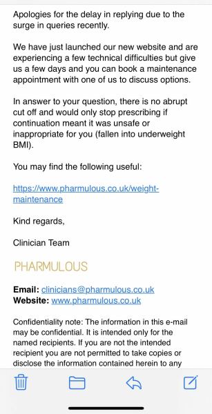 Thread 2 because we have reached our goal weights and we want to maintain not regain.  We might be going cold turkey or titrating down or staying on!
