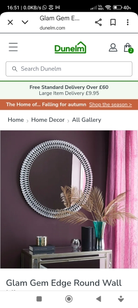 Anyone got a Glam Mirror from Dunelm and know how to get a replacement gem? ?