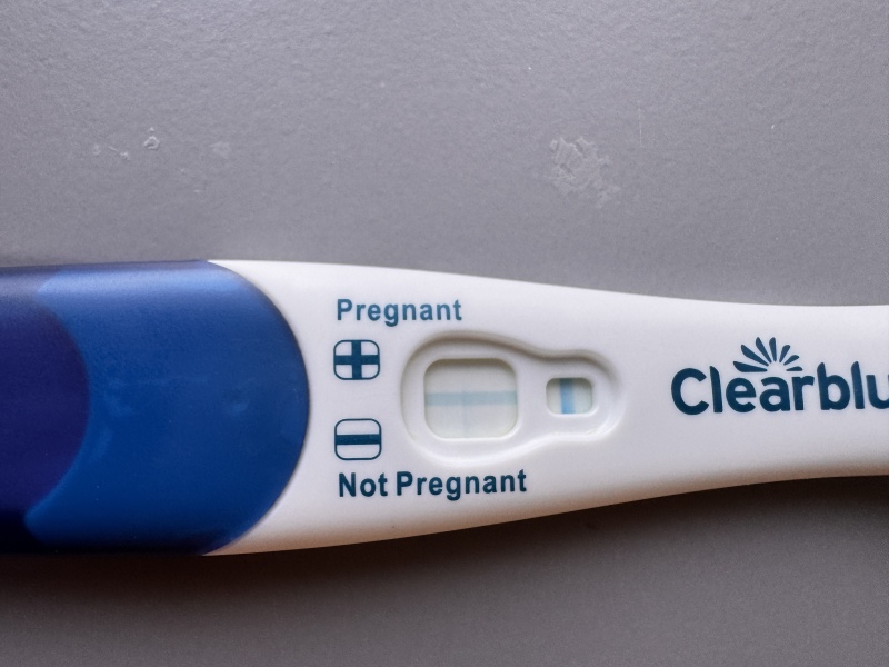 Clear blue, no control line