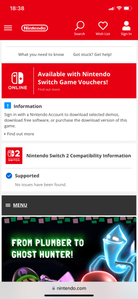 Switch 2 - will Luigis Haunted Mansion will it work