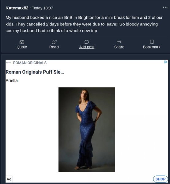 Bright ads in dark mode