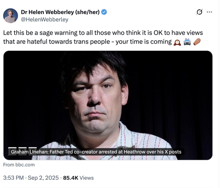 Graham Linehan arrested on arrival at Heathrow