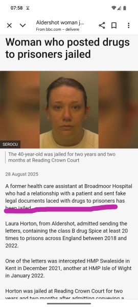I work in a mens prison AMA