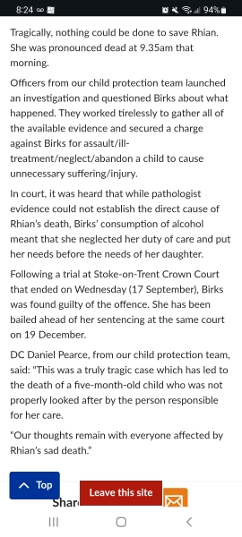 Irresponsible and unhelpful article about baby’s death?