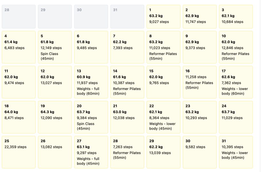 App which records exercise classes?