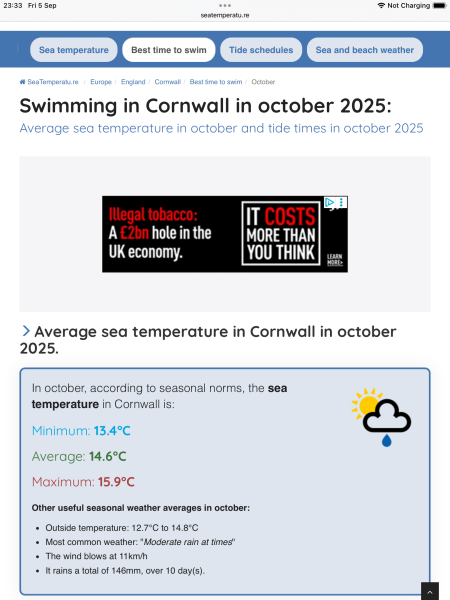 Help please! Cornwall swimming in October!