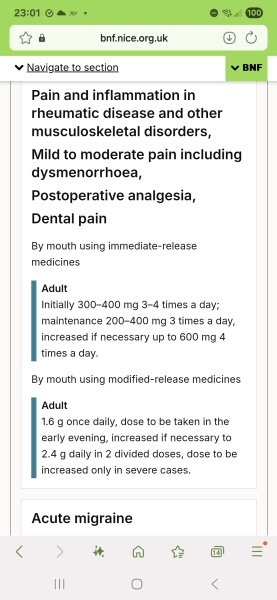 Ibuprofen and paracetamol is this correct