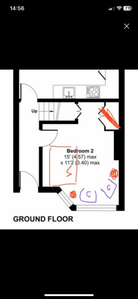 Small & Awkward shaped living room