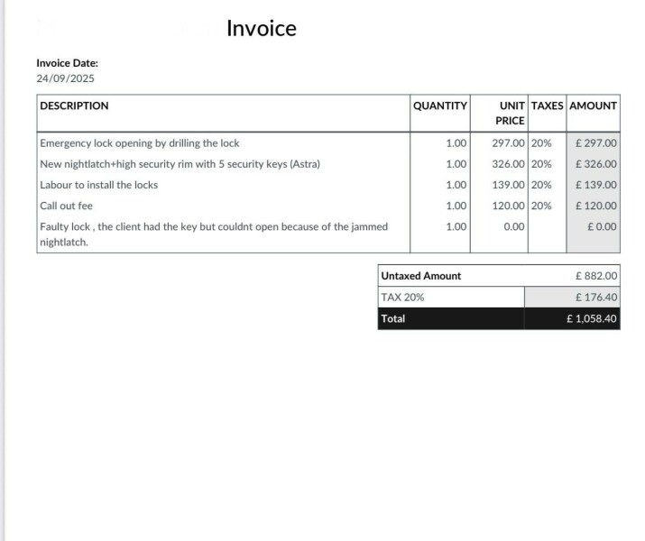 £1000+ to drill out jammed Yale lock and replace with new security lock