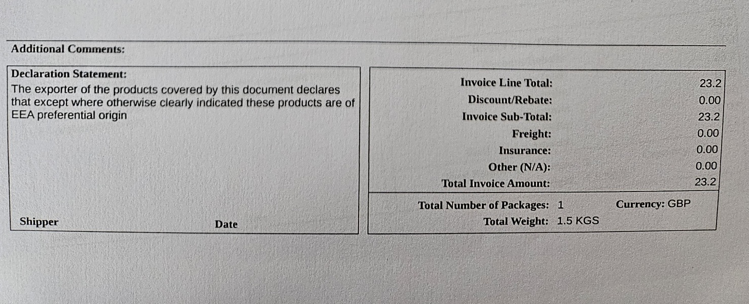 Am I supposed to sign this bit of invoice?