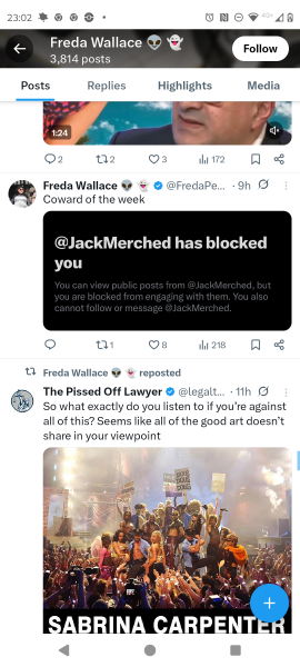 Retired police officer visited by police for missing the A off Freda Wallace's first name