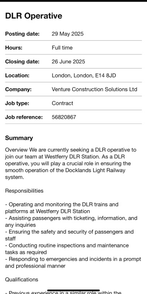 Jobs you can only hold in London