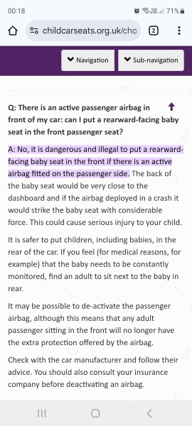 Putting 2yo in front seat of car???