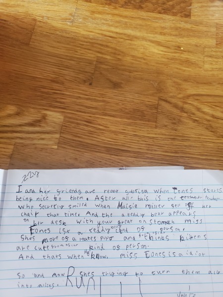 How old is this child - a handwriting spelling one