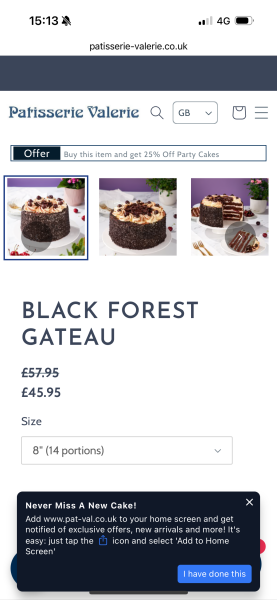 It’s my birthday. I want Black Forest Gateau.