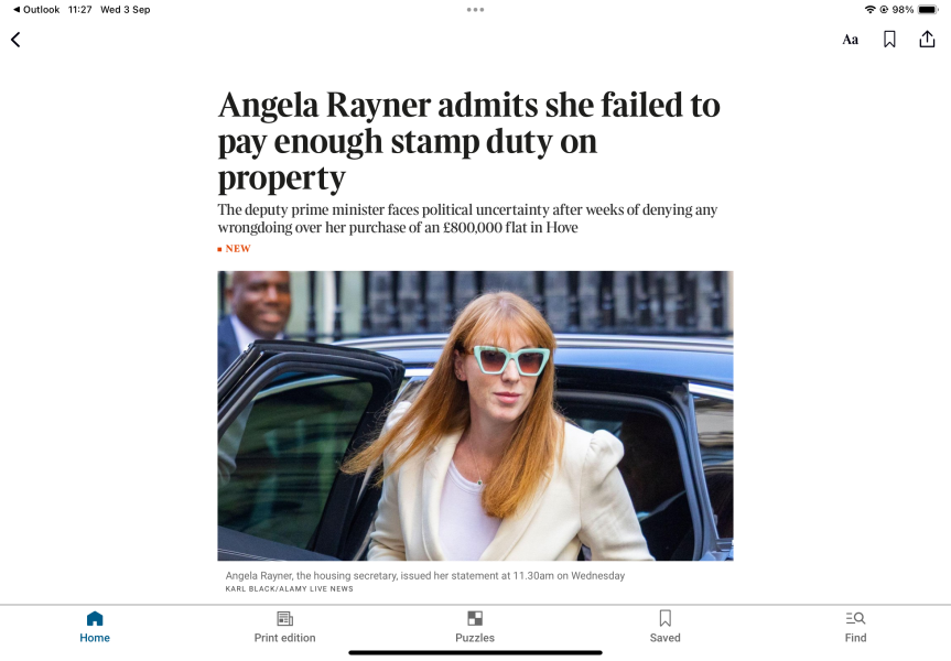 To think that surely Rayner has to go.