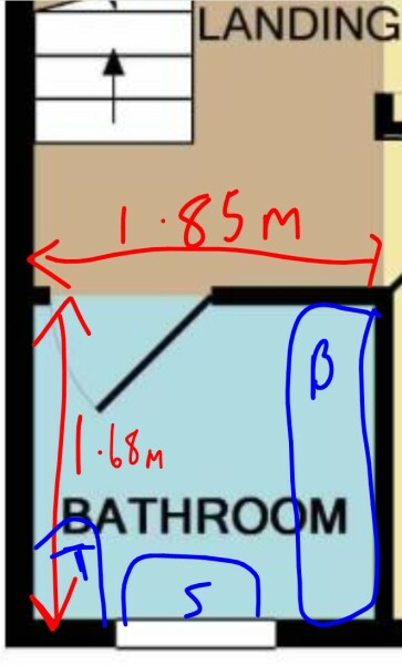 Small bathroom into two rooms?