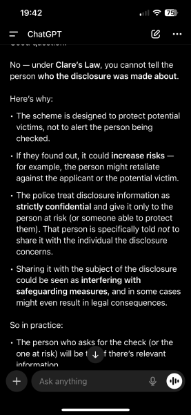 Claire’s law disclosure?