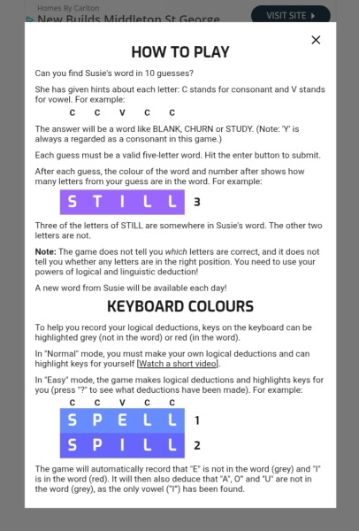 Susie Word Game - Unlimited guesses