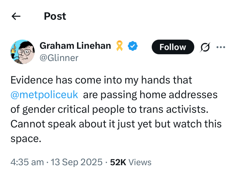 Kellie-Jay Keen on X about her stalker