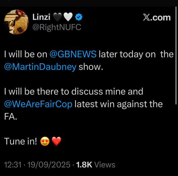 Howay the Lass! Linzi wins v NUFC