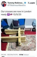 Tommy Robinson, Hitler and wooden crosses