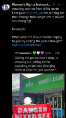 Leisure centre call police on one woman with a hand sewn #redflag banner