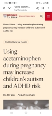 Use of paracetamol in pregnancy and autism: Trump