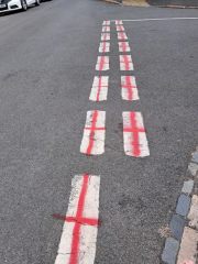 If one was to ‘find’ some spray paint how might one amusingly deface a St George’s Cross (hypothetically ofc)