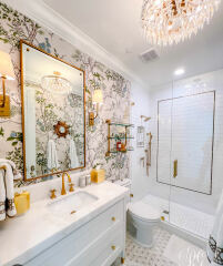 Shower panels advice - Rock Salt Prints in very small bathroom