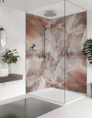 Shower panels advice - Rock Salt Prints in very small bathroom