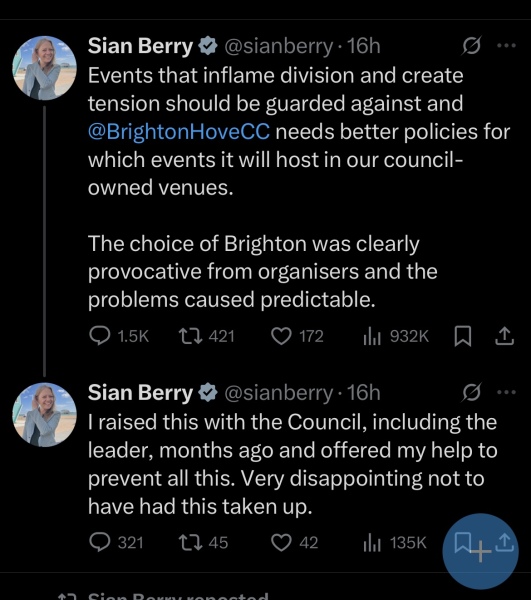 Sian Berry & the attack on FILA conference