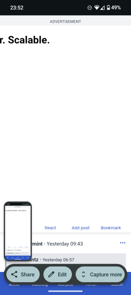 Advert taking over full screen