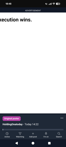 Zoomed advert filling screen