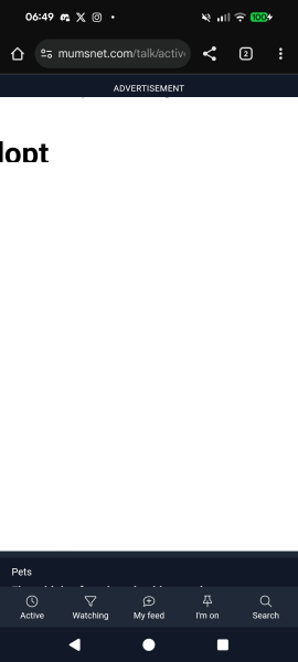 Zoomed advert filling screen