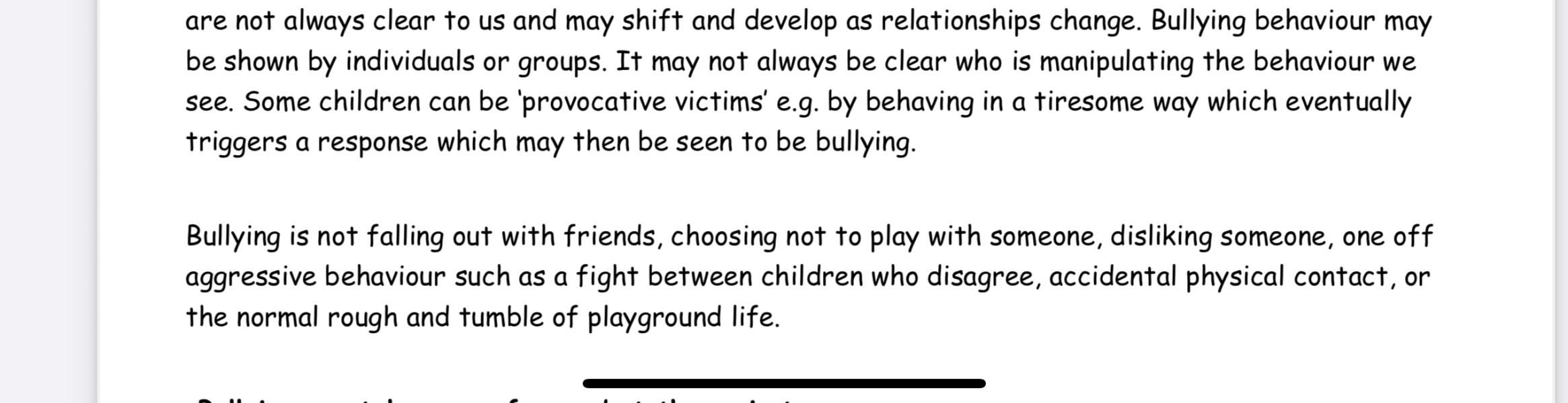 Is this normal for a bullying policy?