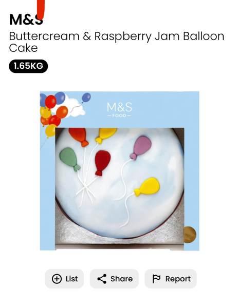 M&S Food Birthday Cake