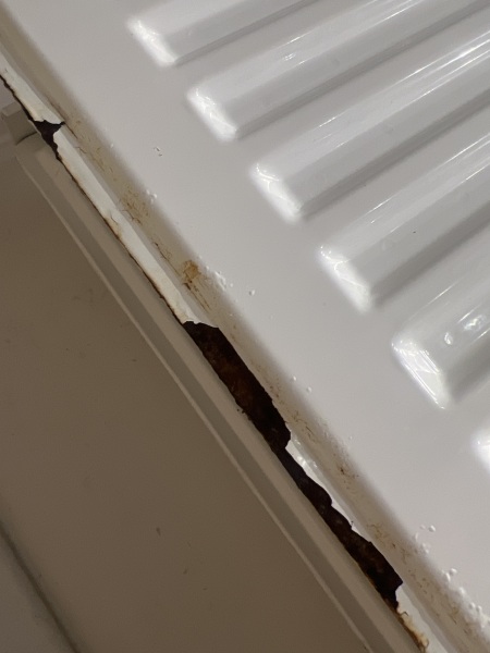 Radiator rusting in the bathroom
