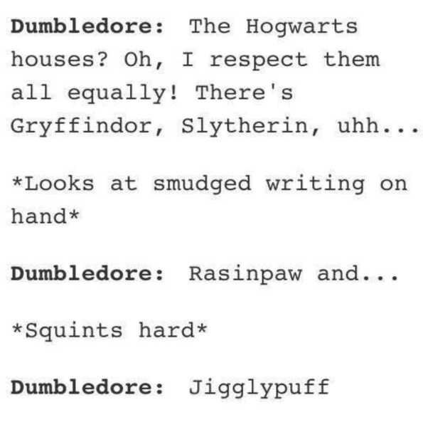 To feel sorry for the Slytherins?