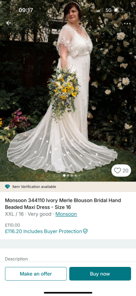 Wedding dress for up to £150