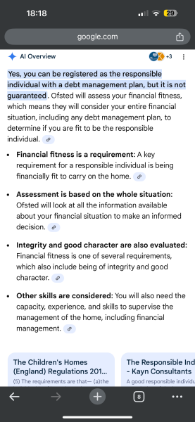 Ofsted responsible individual-help