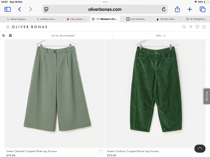 Jewel coloured cropped cords recommendations please