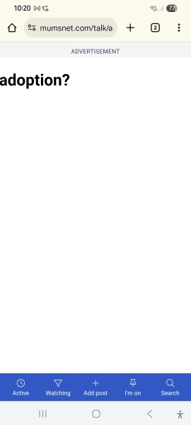 Advert taking over full screen